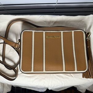 Michael Kors Tan and Cream Crossbody Bag
